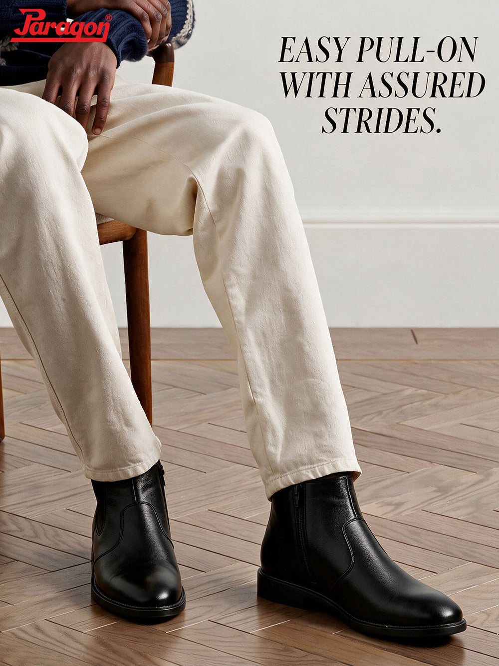 Paragon Men Chelsea Ankle Boots Comfortable Round Toe for Daily Wear