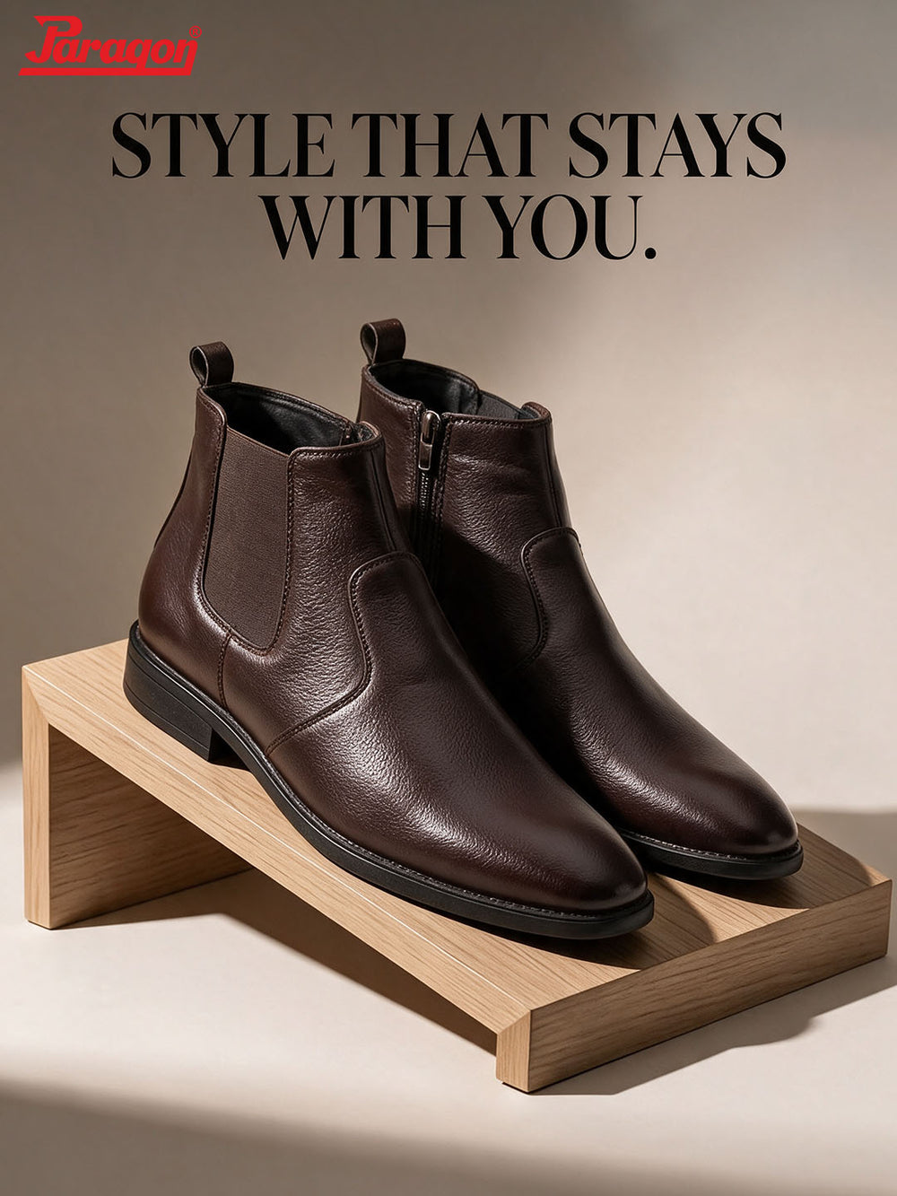 Paragon Men Chelsea Ankle Boots Comfortable Round Toe for Daily Wear