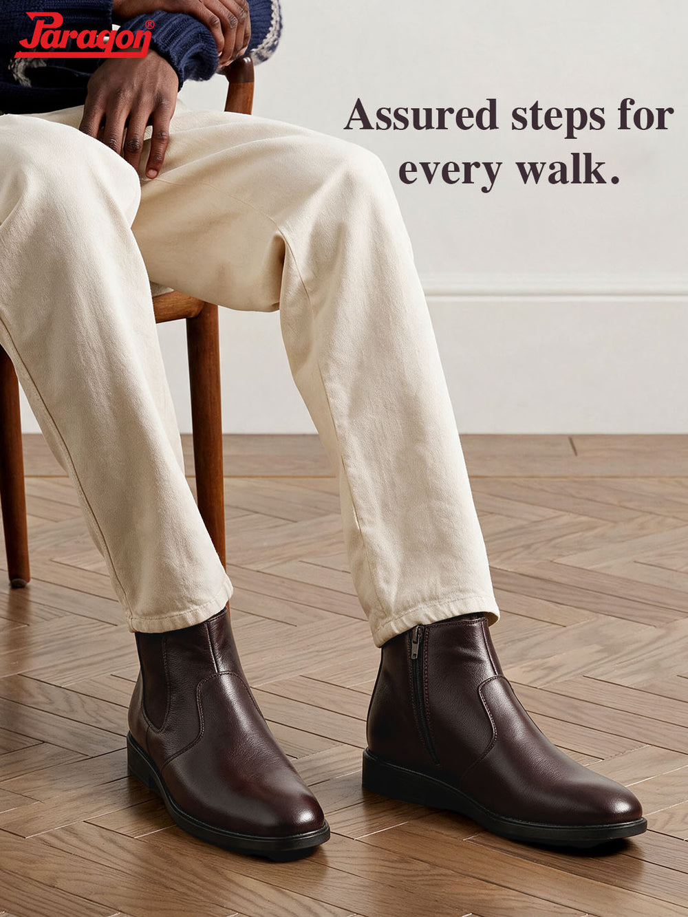 Paragon Men Chelsea Ankle Boots Comfortable Round Toe for Daily Wear