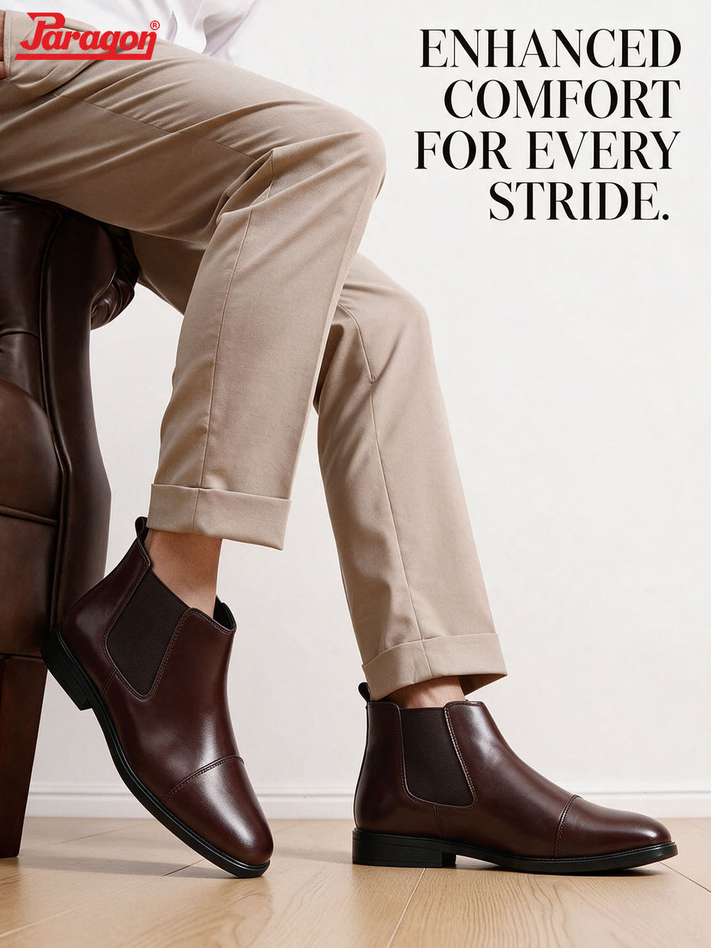 Paragon Men Chelsea Ankle Boots Comfortable Cap Toe for Daily Wear