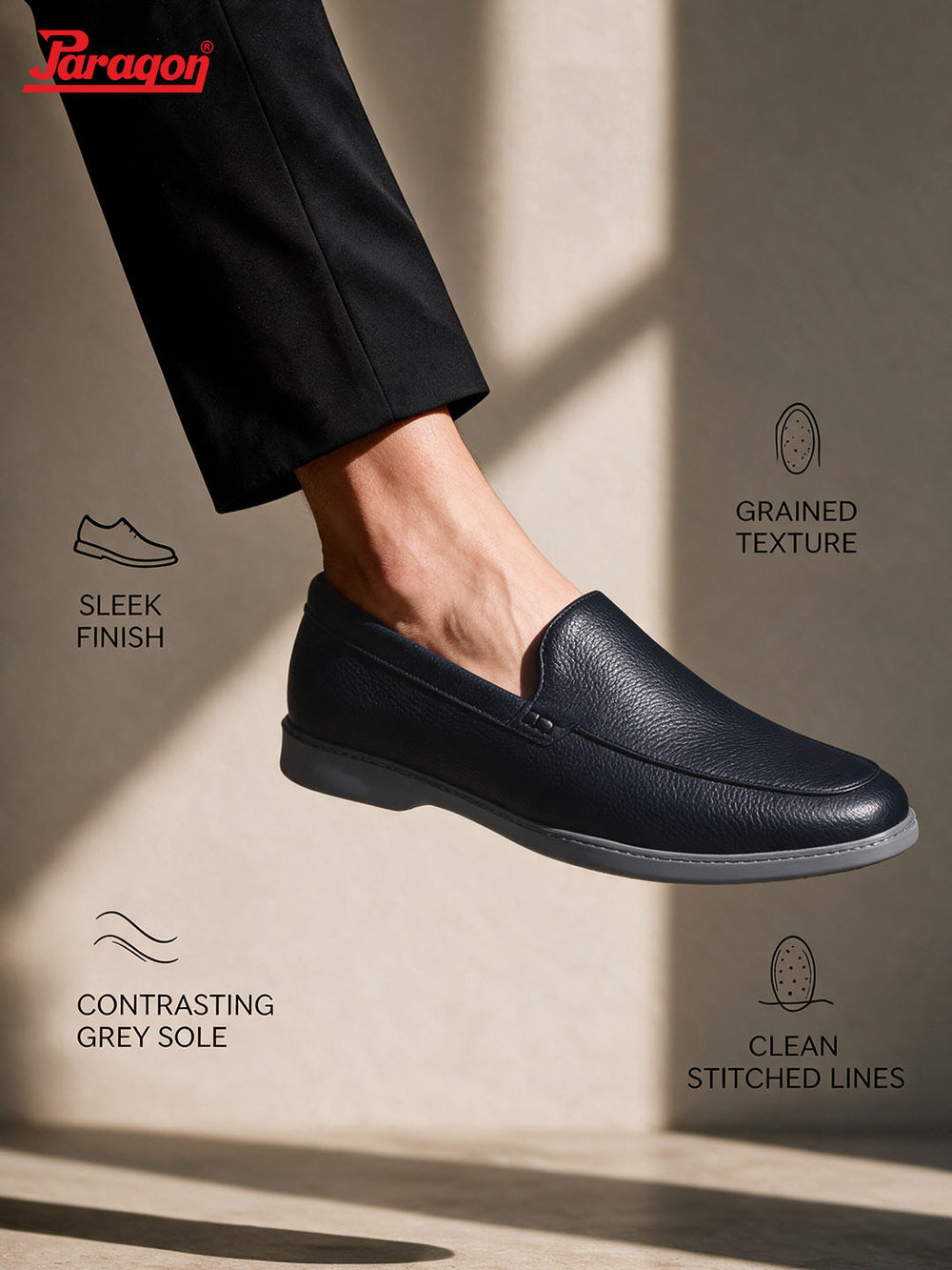 Paragon Men Formal Shoes Comfortable Round Toe Slip On Office Wear