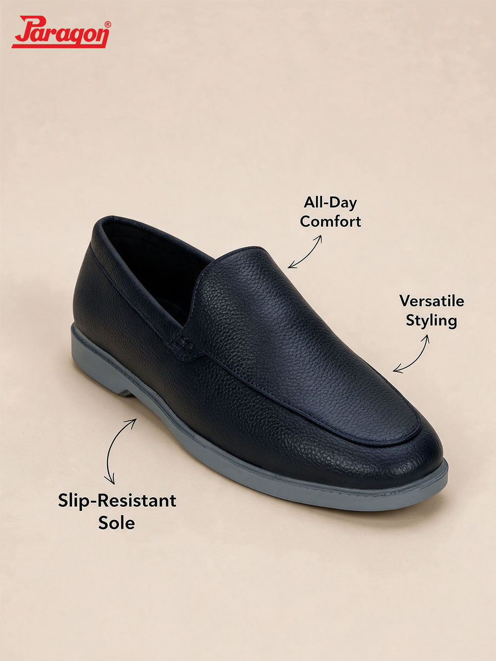 Paragon Men Formal Shoes Comfortable Round Toe Slip On Office Wear