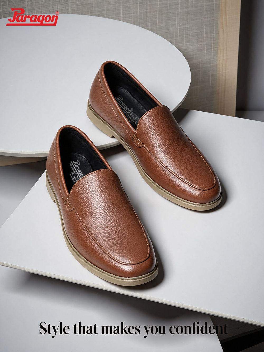 Paragon Men Formal Shoes Comfortable Round Toe Slip On Office Wear