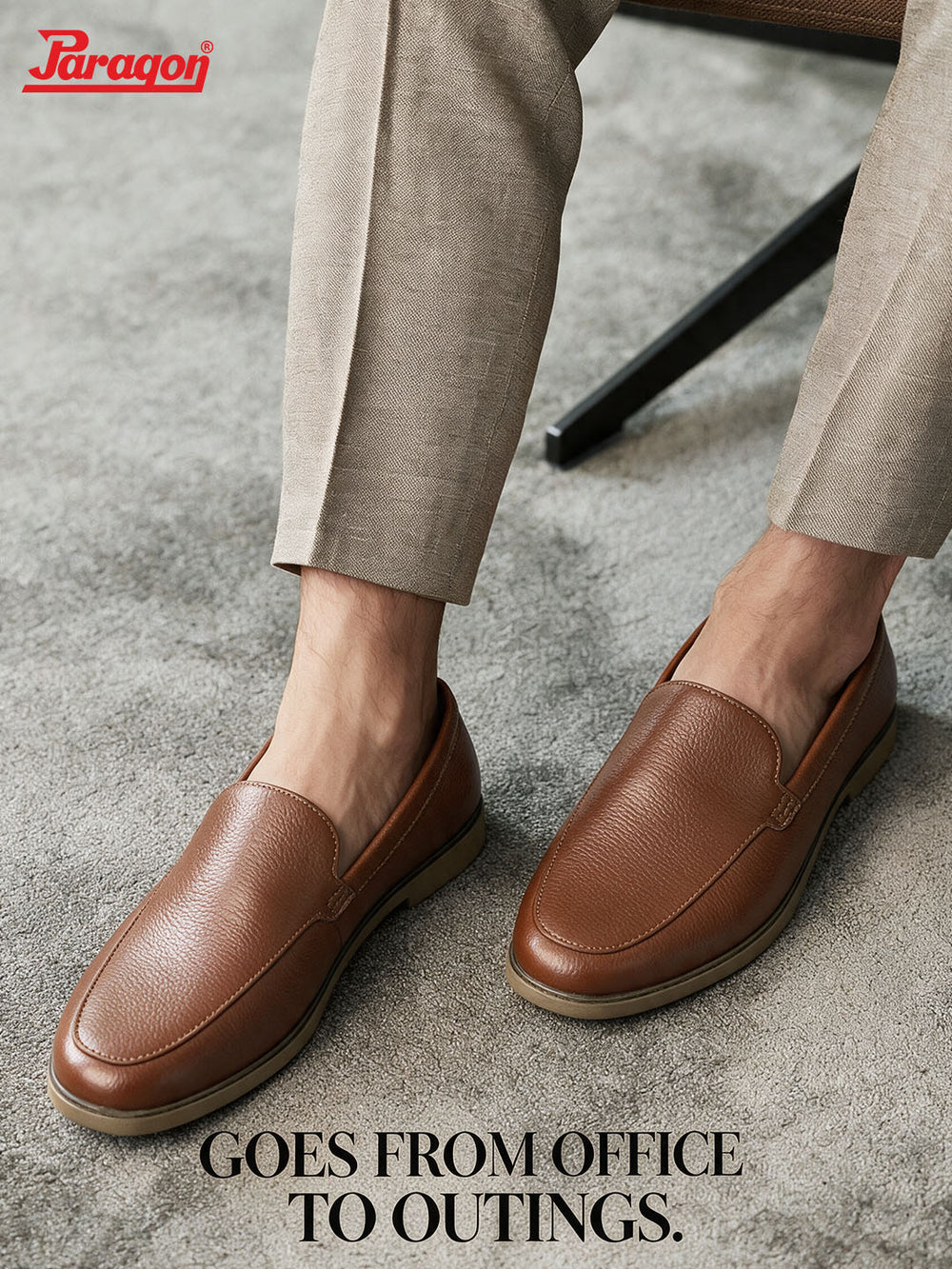 Paragon Men Formal Shoes Comfortable Round Toe Slip On Office Wear