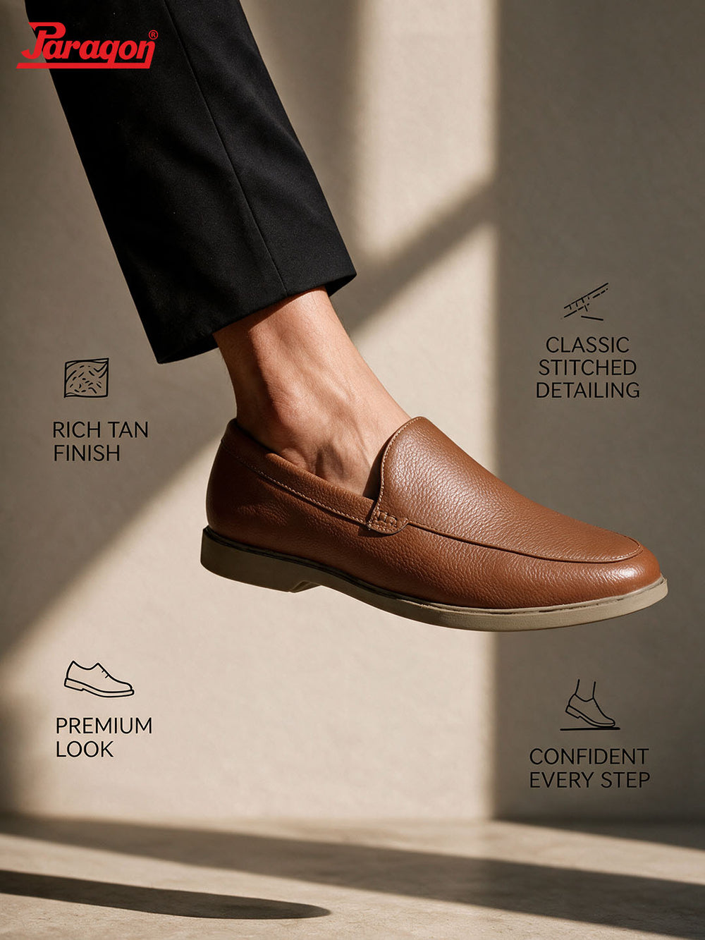 Paragon Men Formal Shoes Comfortable Round Toe Slip On Office Wear