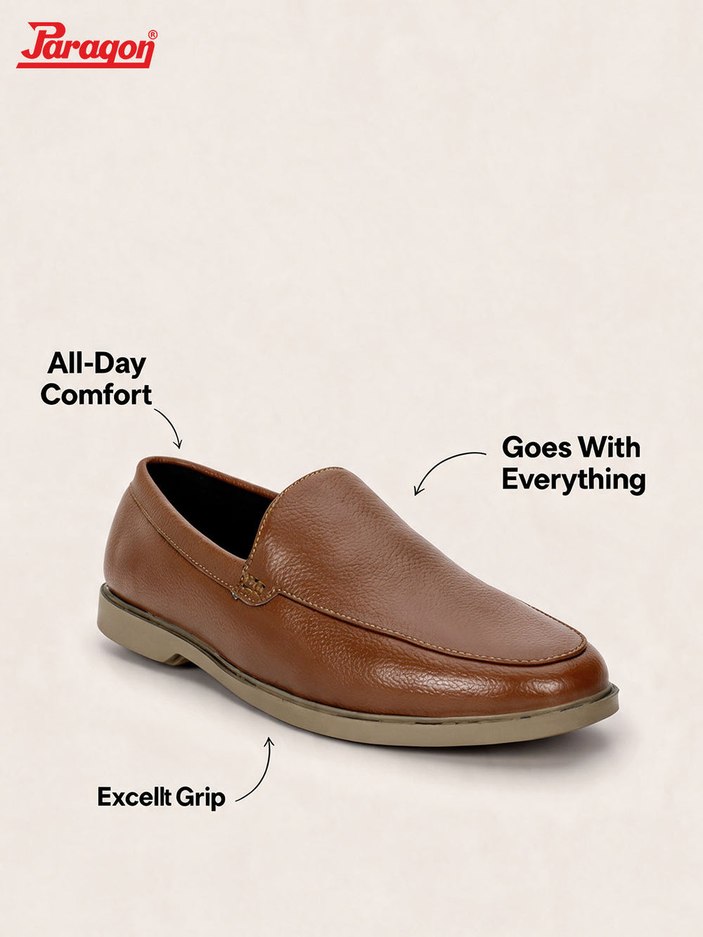Paragon Men Formal Shoes Comfortable Round Toe Slip On Office Wear