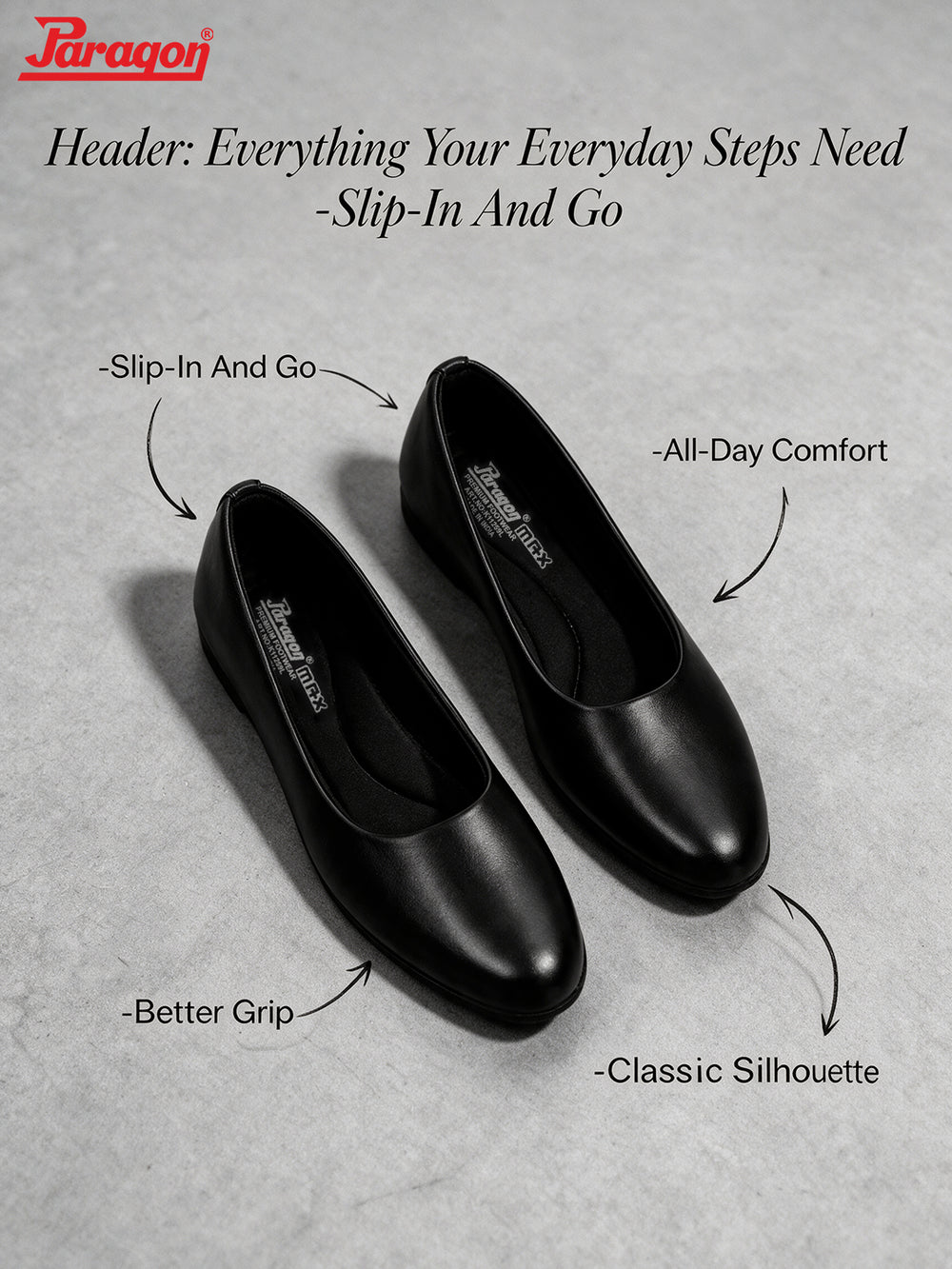 Paragon Women Formal Shoes Comfortable Round Toe Slip On Office Wear