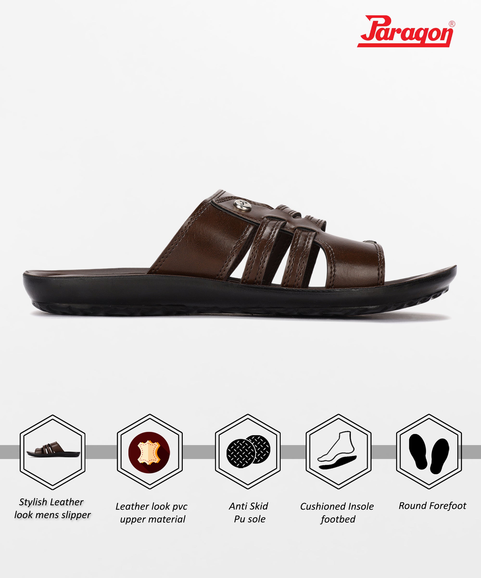 Paragon PUK2228G Men Stylish Sandals Comfortable Sandals for Daily Outdoor Use Casual Formal Sandals with Cushioned Soles