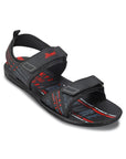 Paragon Men's Stylish Lightweight & Durable Black Velcro Dailywear Sandals