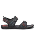 Paragon Men's Stylish Lightweight & Durable Black Velcro Dailywear Sandals