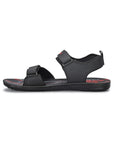 Paragon Men's Stylish Lightweight & Durable Black Velcro Dailywear Sandals