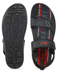 Paragon Men's Stylish Lightweight & Durable Black Velcro Dailywear Sandals