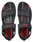 Paragon Men's Stylish Lightweight & Durable Black Velcro Dailywear Sandals