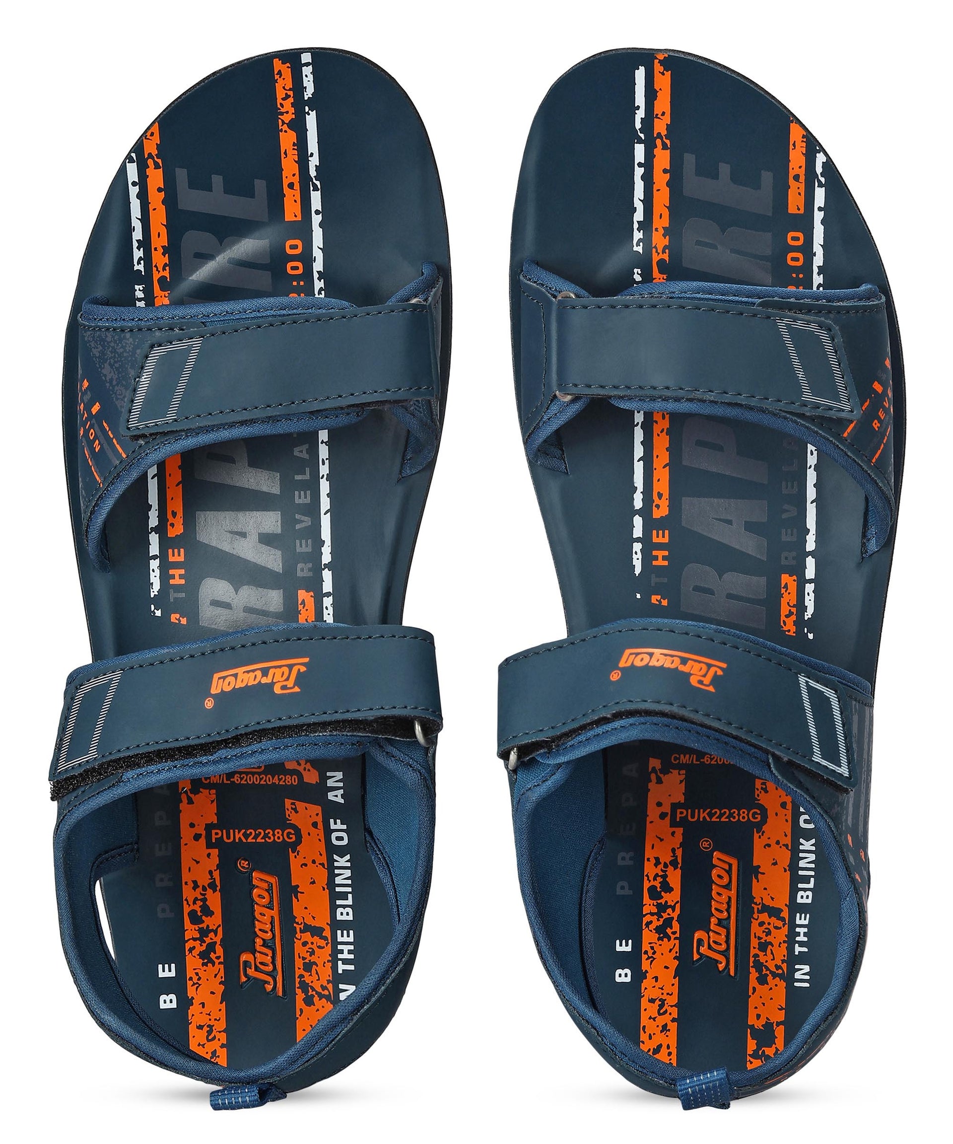 Paragon Men&#39;s Stylish Lightweight &amp; Durable Blue Velcro Dailywear Sandals