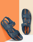 Paragon Men's Stylish Lightweight & Durable Blue Velcro Dailywear Sandals