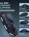 Paragon Men's Cushioned Slippers with Arch Support | Soft Fabric Upper, Rubberised Sole