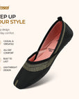 Paragon Women's Bow Ethnic Design | Soft Cushioned & Lightweight | Slip-On Flats