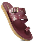 Paragon Women's Slip On Flat Maroon Sandals | Durable Dailywear Sandals
