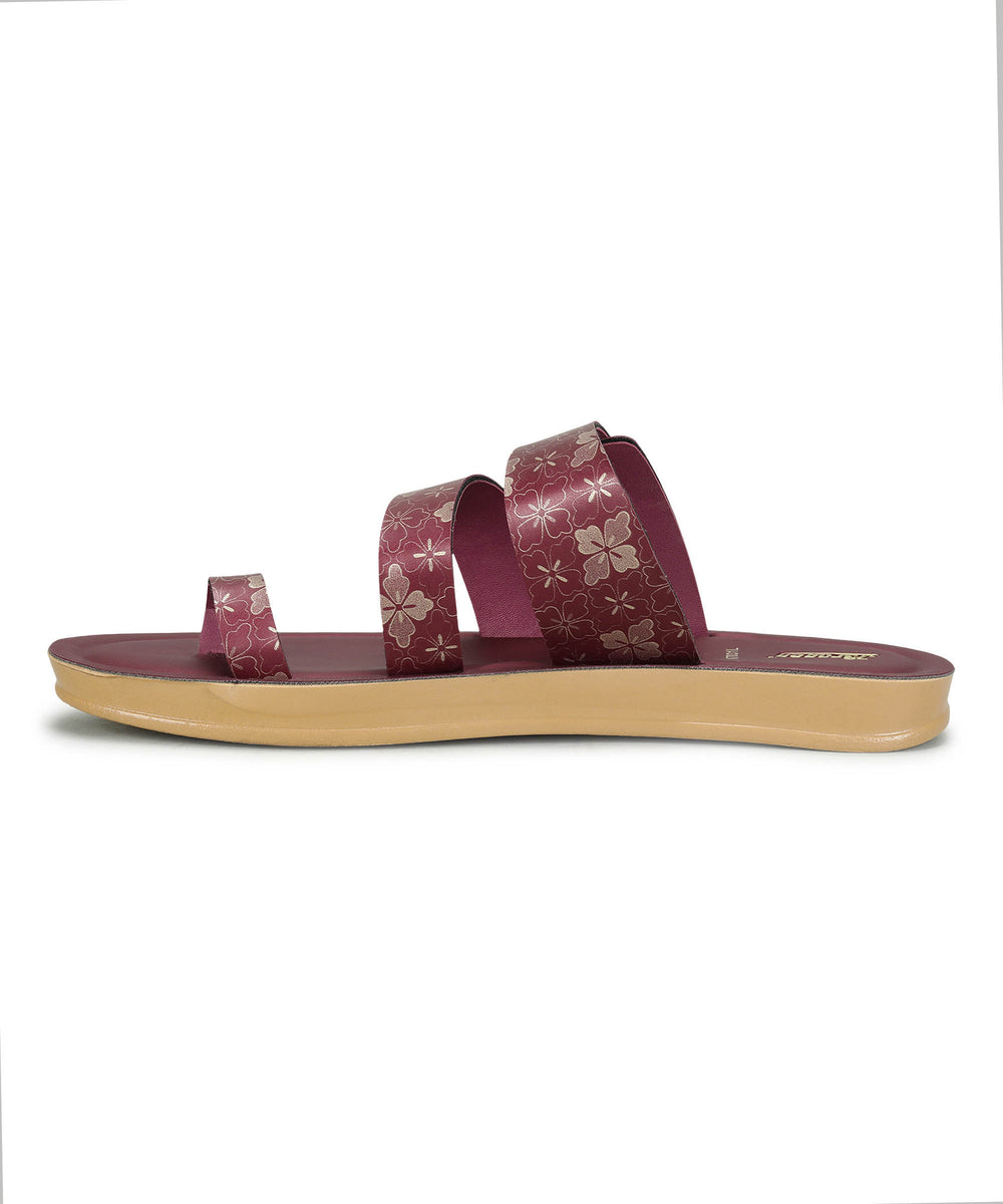 Paragon Women's Slip On Flat Maroon Sandals | Durable Dailywear Sandals