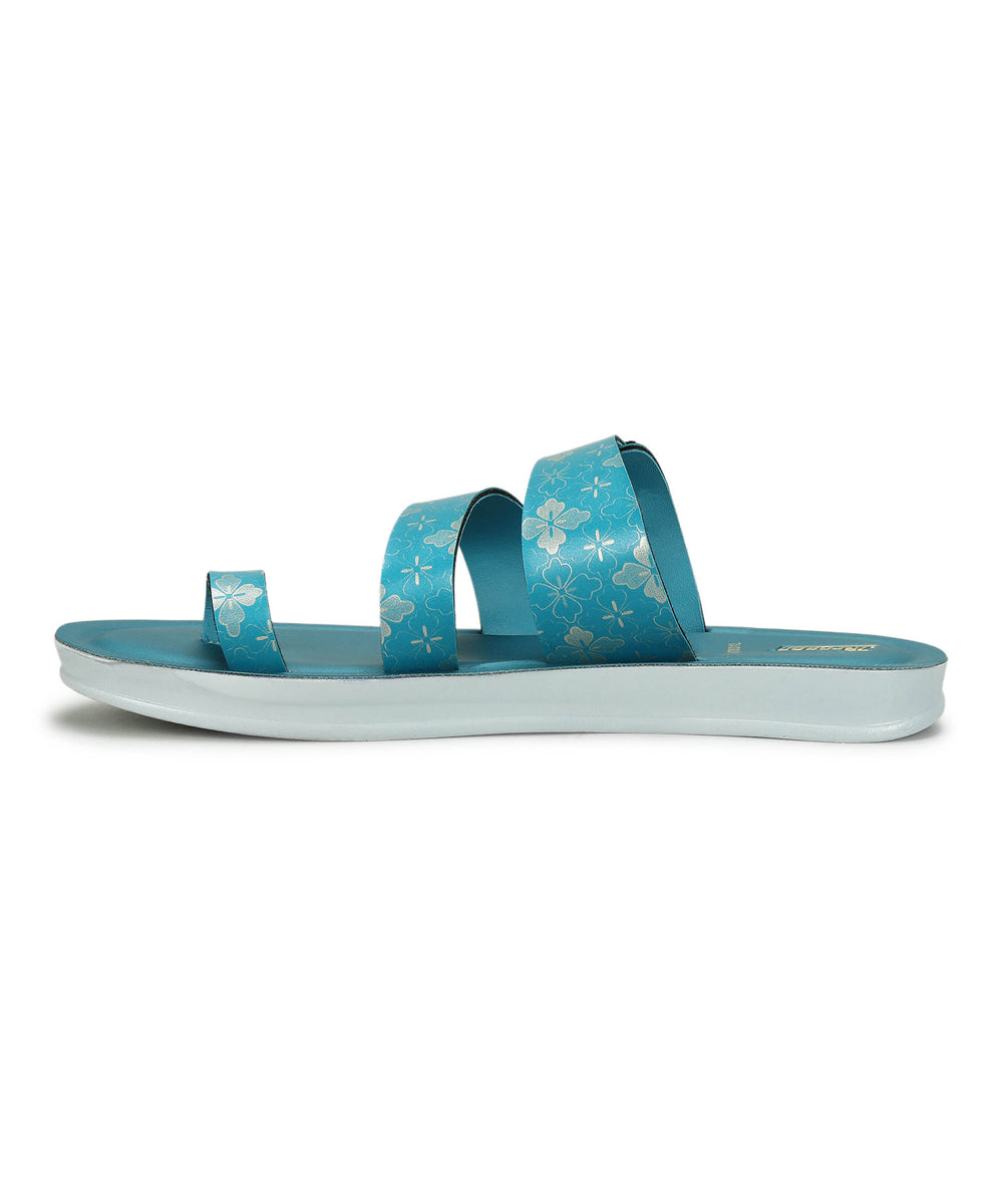 Paragon Women's Slip On Flat Teal Blue Sandals | Durable Dailywear Sandals