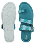 Paragon Women's Slip On Flat Teal Blue Sandals | Durable Dailywear Sandals