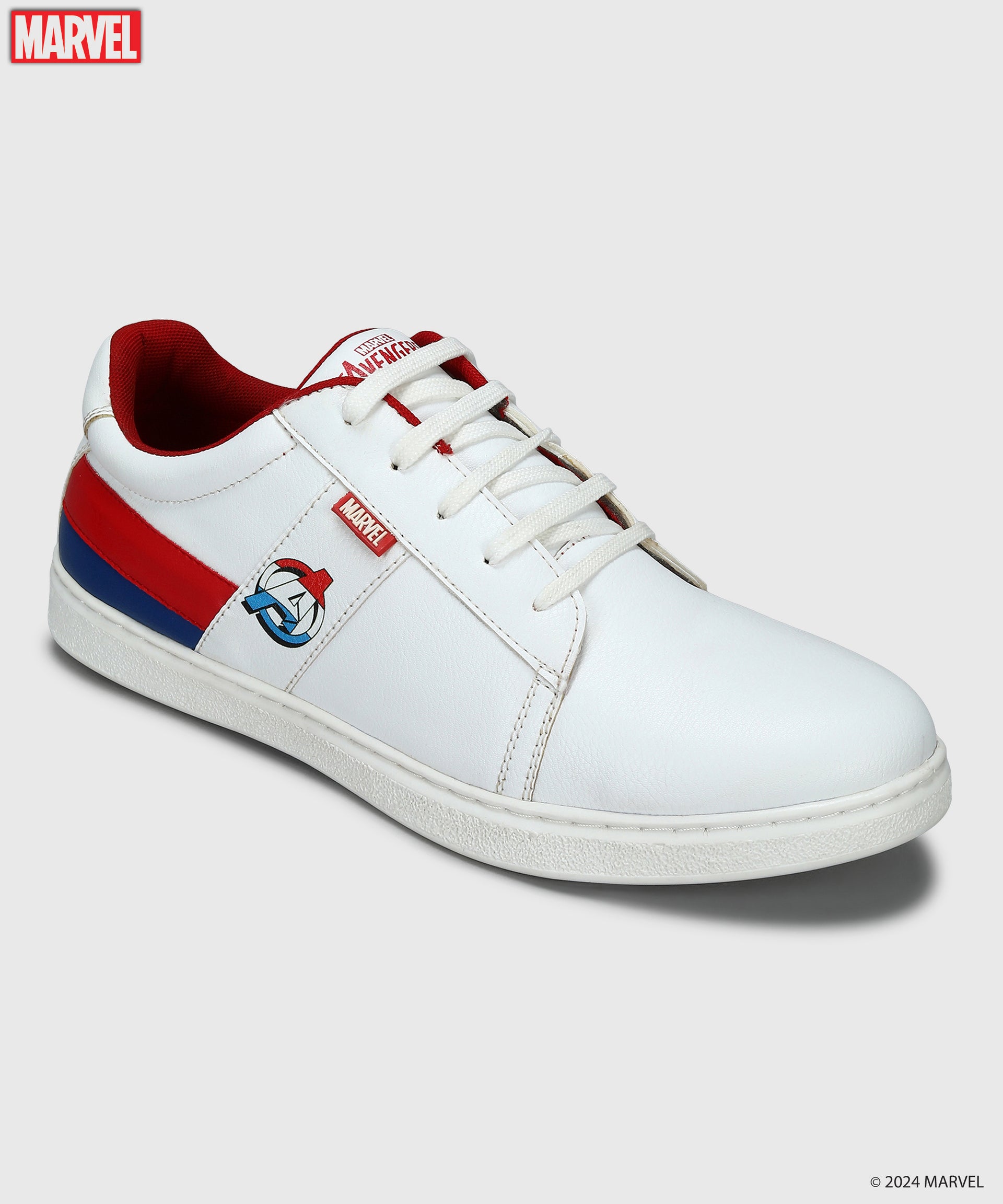 Marvel Men&#39;s White Casual Sneakers | Cushioned &amp; Lace up Outdoor Style