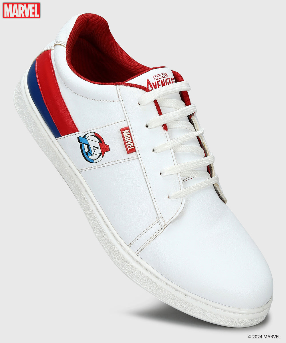 Marvel Men's White Casual Sneakers | Cushioned &amp; Lace up Outdoor Style