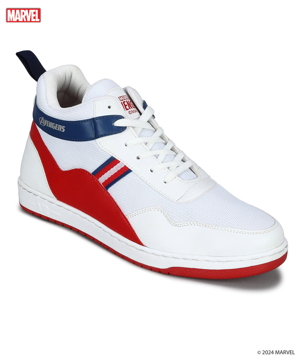 Marvel Men's White Casual Sneakers | Cushioned &amp; Lace up Outdoor Style