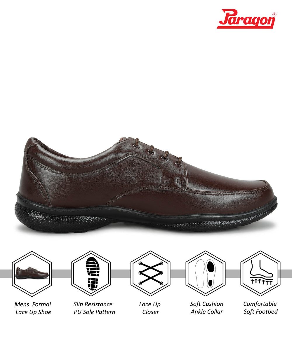 Paragon Men's Brown Formal Slip On Shoes Durable Sturdy Outdoor Wear