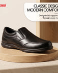 Paragon Men's Black Formal Slip On Style Loafers Durable Sturdy Office Wear