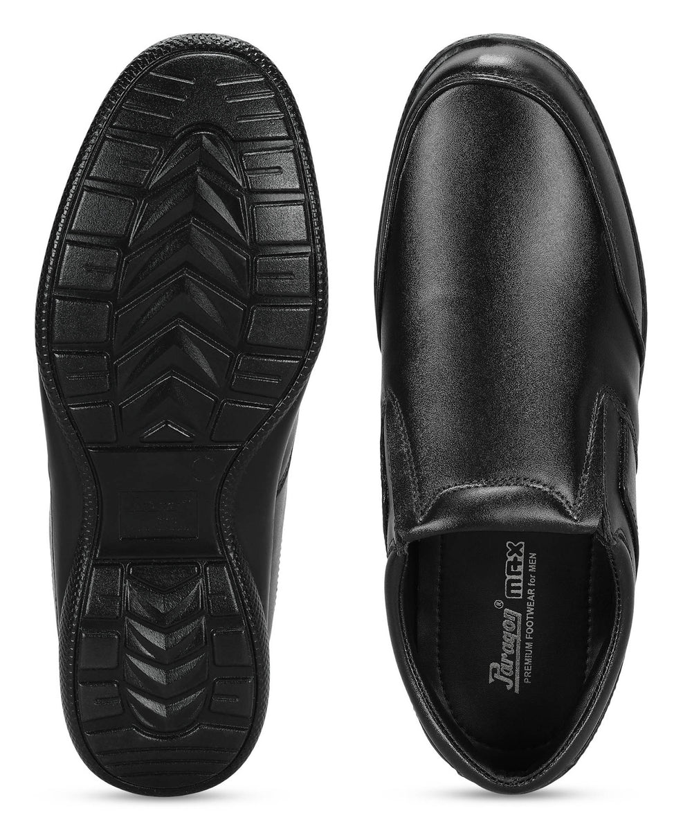 Paragon Men's Black Formal Slip On Style Loafers Durable Sturdy Office Wear