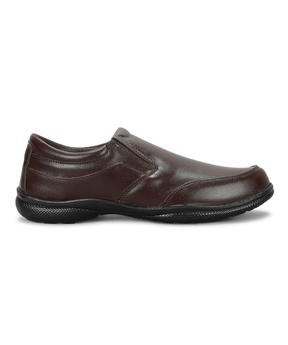 Paragon Men's Brown Formal Slip On Style Loafers Durable Sturdy Office Wear