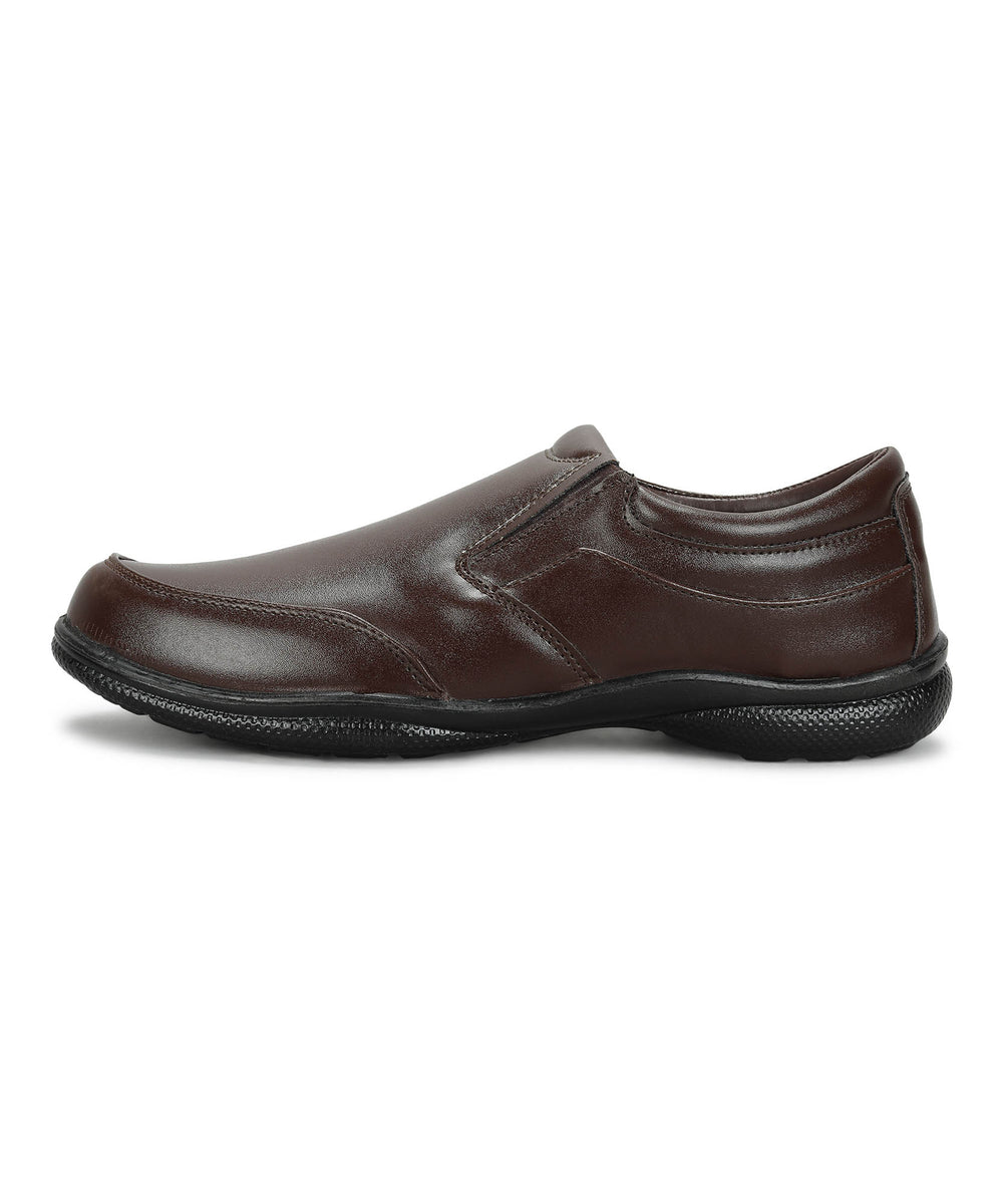 Paragon Men's Brown Formal Slip On Style Loafers Durable Sturdy Office Wear