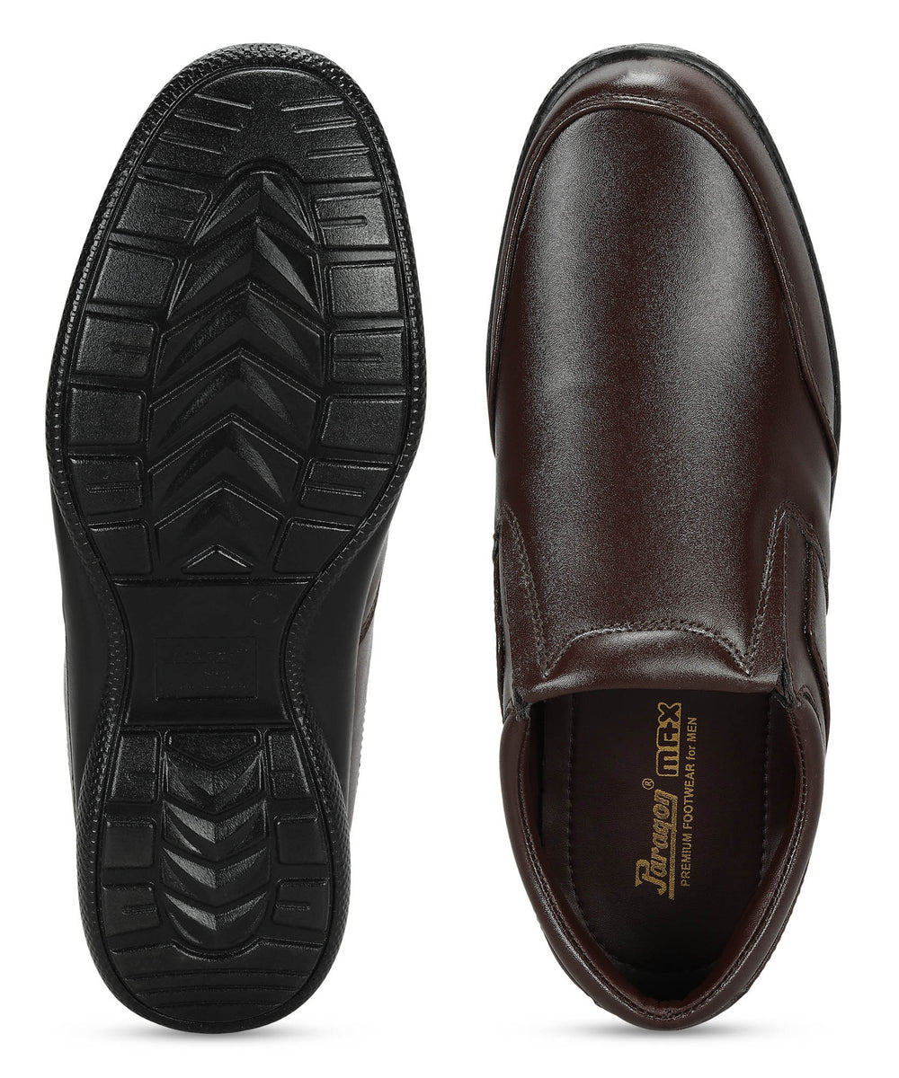 Paragon Men's Brown Formal Slip On Style Loafers Durable Sturdy Office Wear