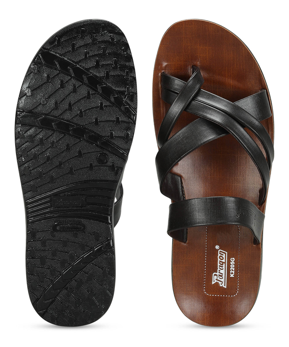 Paragon Men's Slip-on Brown Sandals for Men | Comfortable Sole &amp; Durable