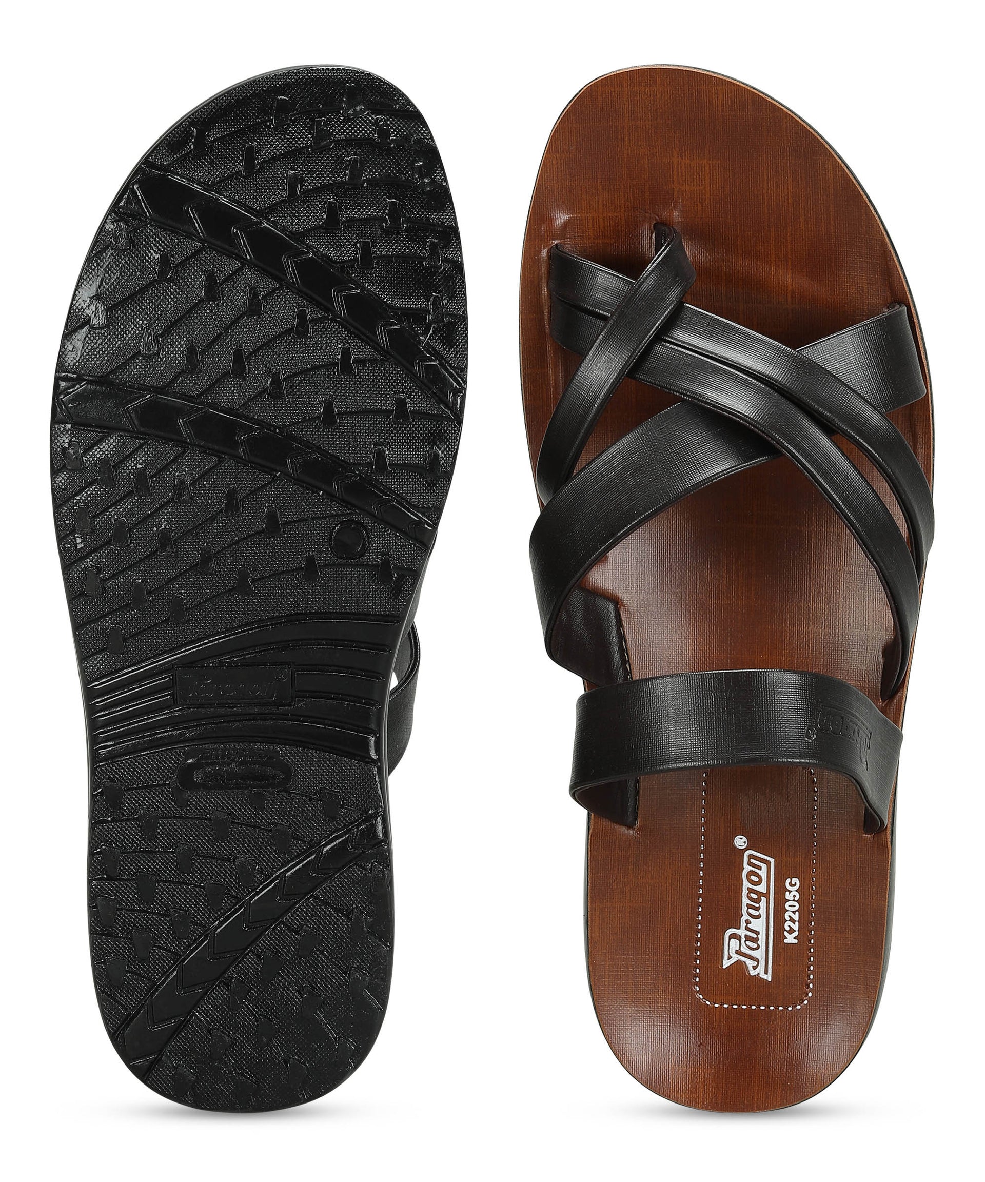 Paragon Men&#39;s Slip-on Brown Sandals for Men | Comfortable Sole &amp; Durable