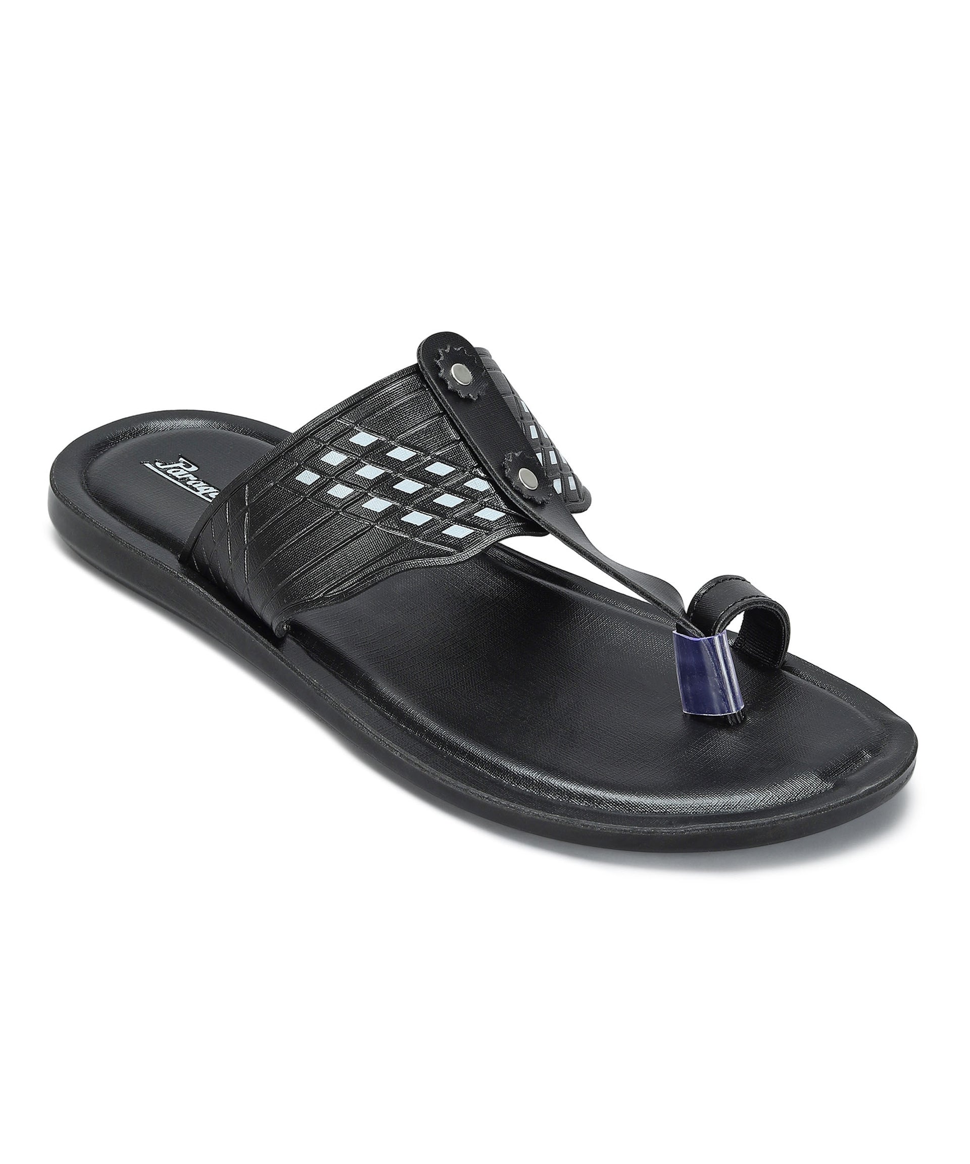 Paragon Men&#39;s Slip-on Black Sandals for Men | Comfortable Sole &amp; Durable