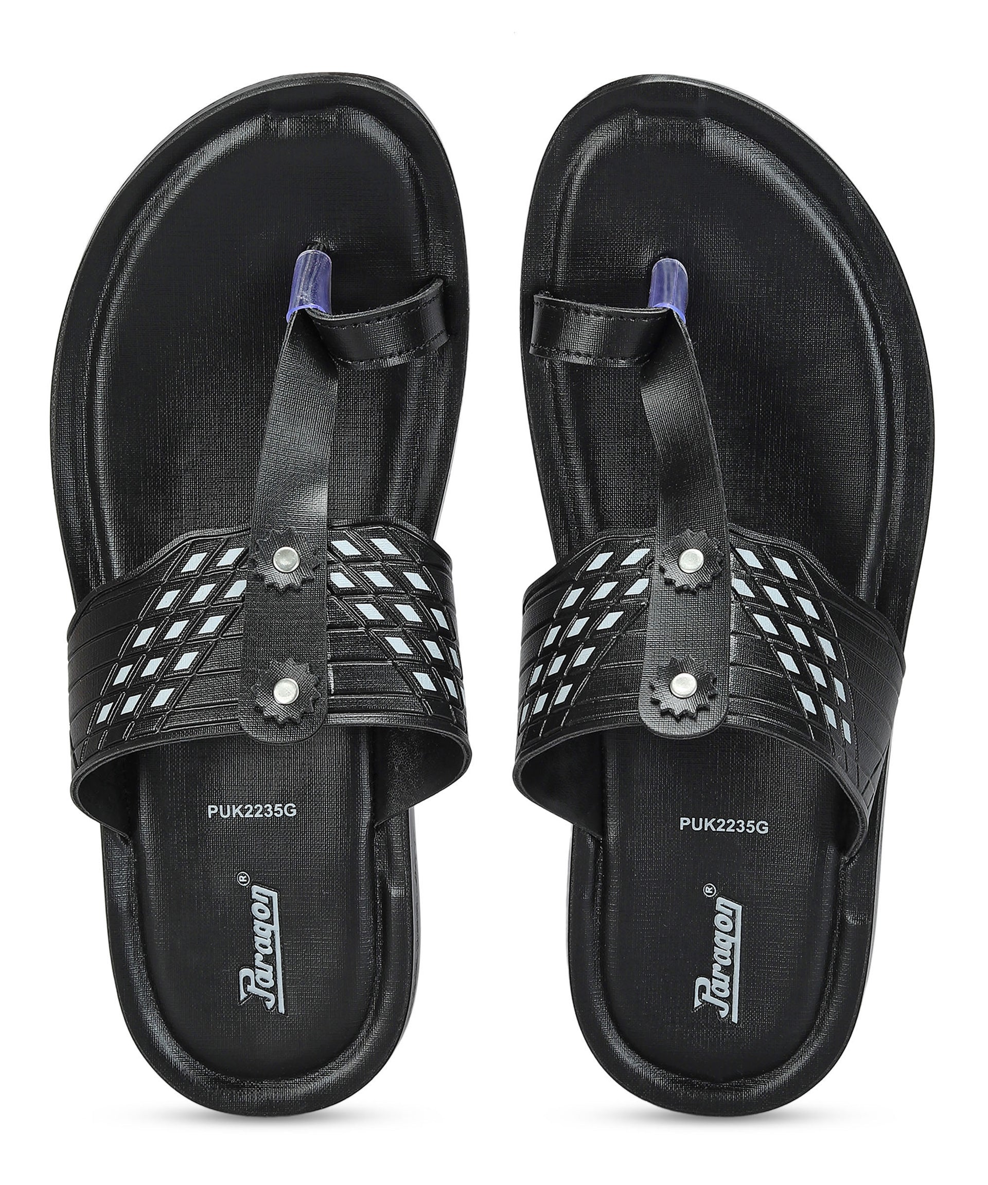 Paragon Men&#39;s Slip-on Black Sandals for Men | Comfortable Sole &amp; Durable