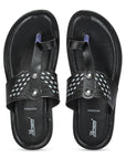 Paragon Men's Slip-on Black Sandals for Men | Comfortable Sole & Durable