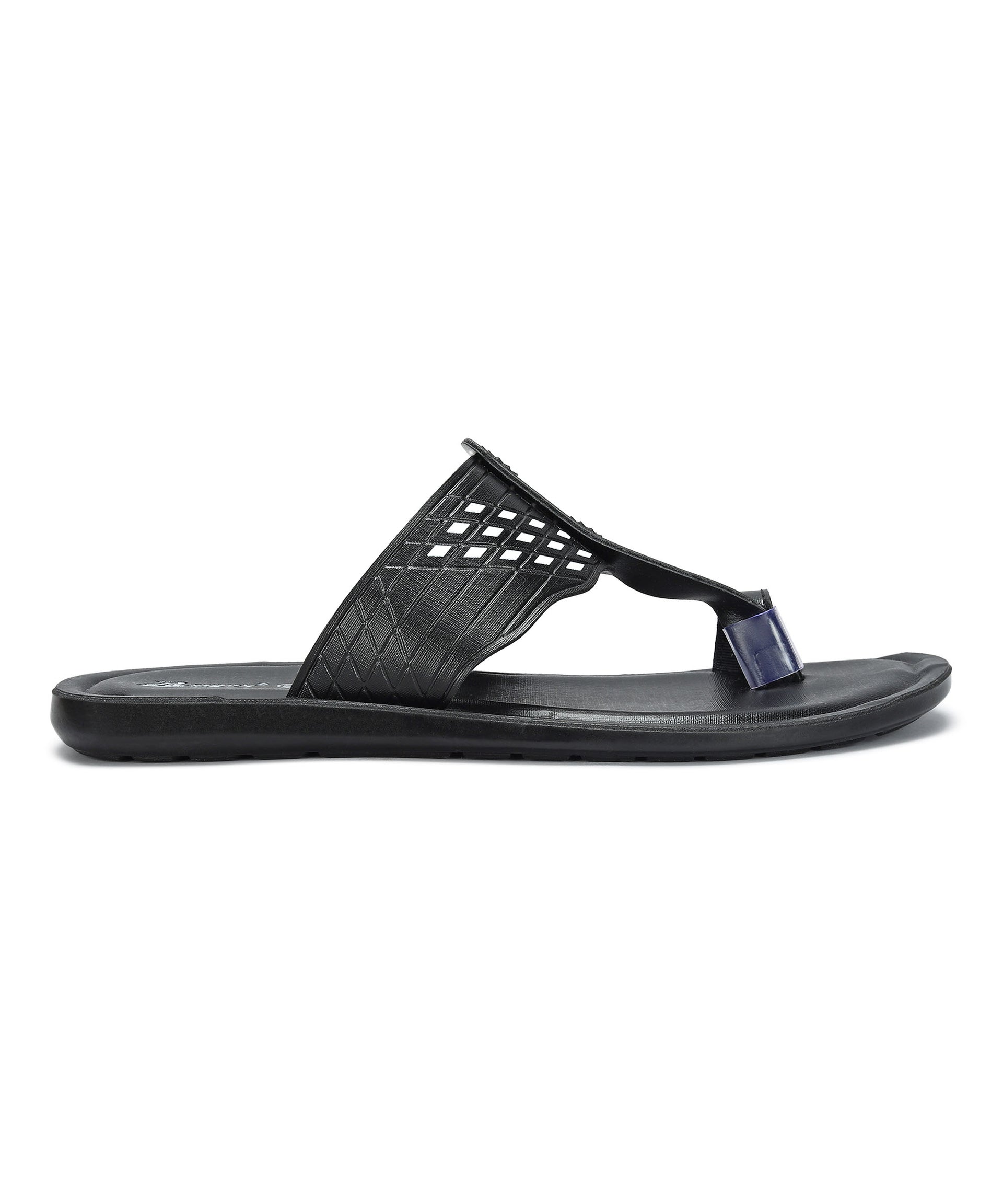 Paragon Men&#39;s Slip-on Black Sandals for Men | Comfortable Sole &amp; Durable