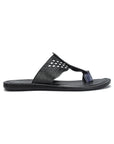 Paragon Men's Slip-on Black Sandals for Men | Comfortable Sole & Durable