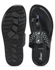 Paragon Men's Slip-on Black Sandals for Men | Comfortable Sole & Durable