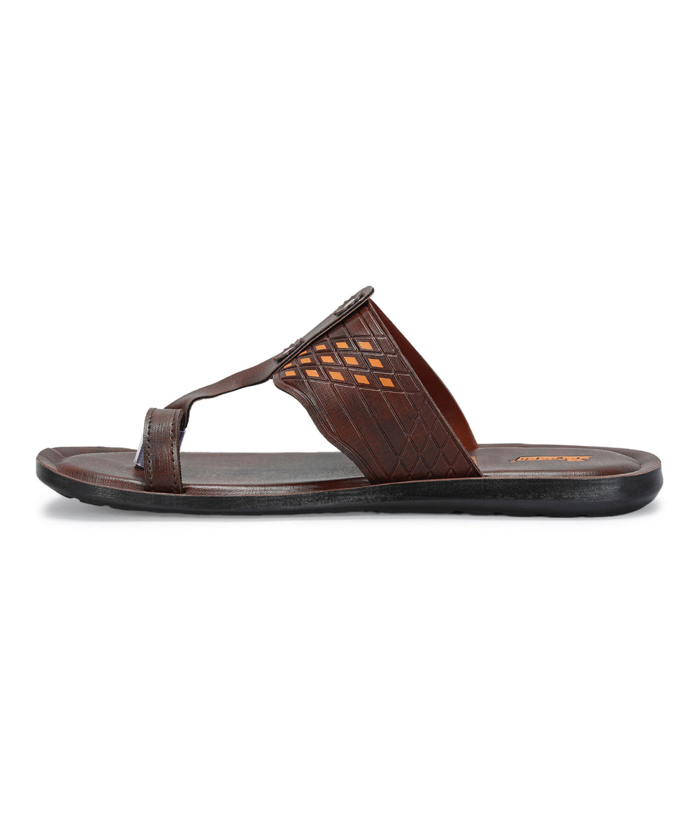 Paragon Men's Slip-on Brown Sandals for Men | Comfortable Sole &amp; Durable