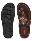 Paragon Men's Slip-on Brown Sandals for Men | Comfortable Sole & Durable