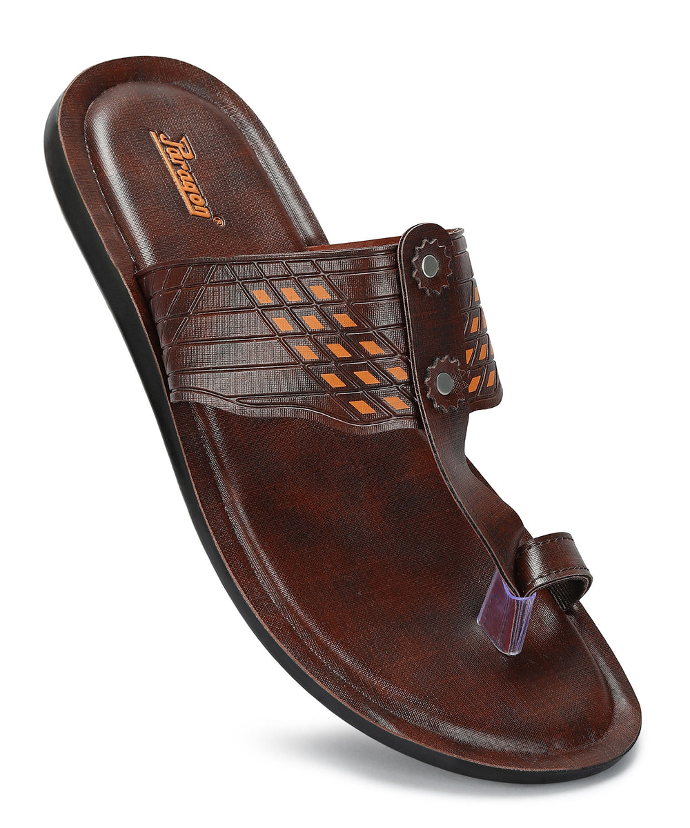 Paragon Men's Slip-on Brown Sandals for Men | Comfortable Sole &amp; Durable