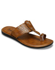 Paragon Men's Slip-on Tan Sandals for Men | Comfortable Sole & Durable