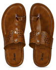 Paragon Men's Slip-on Tan Sandals for Men | Comfortable Sole & Durable