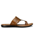 Paragon Men's Slip-on Tan Sandals for Men | Comfortable Sole & Durable