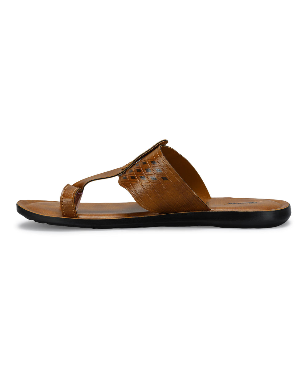 Paragon Men's Slip-on Tan Sandals for Men | Comfortable Sole &amp; Durable