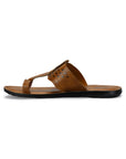 Paragon Men's Slip-on Tan Sandals for Men | Comfortable Sole & Durable